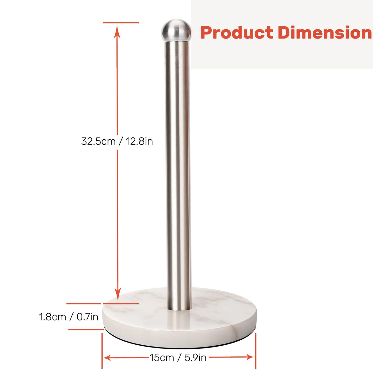 WAYDELI free-standing holder fits standard and mega rolls