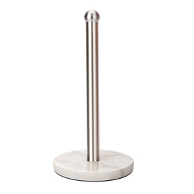 WAYDELI heavy-weighted marble base secures towel stand for one-handed use