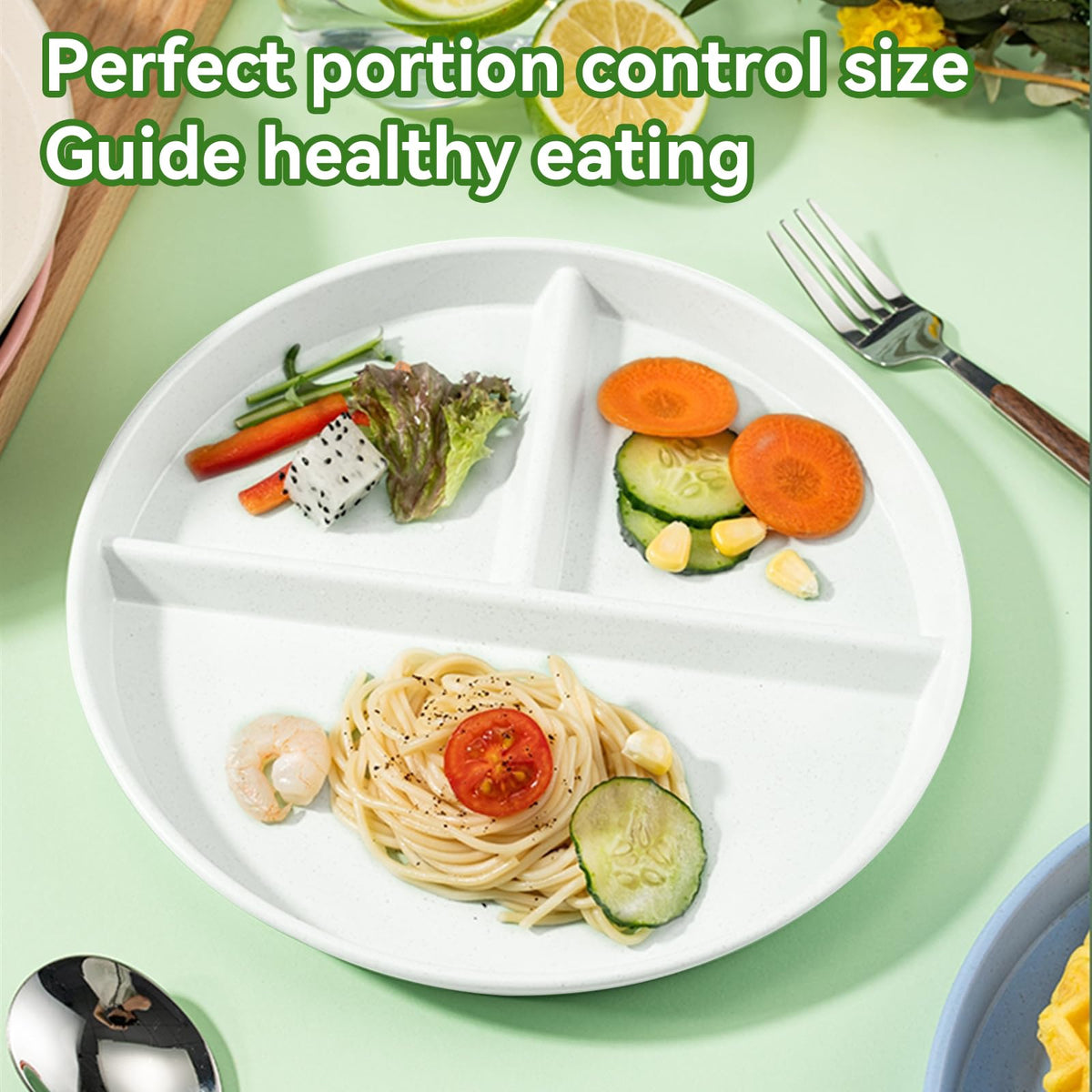 WAYGYMBBD 9-inch pink divided plate ideal for balanced meals