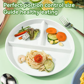 WAYGYMBBD 9-inch pink divided plate ideal for balanced meals