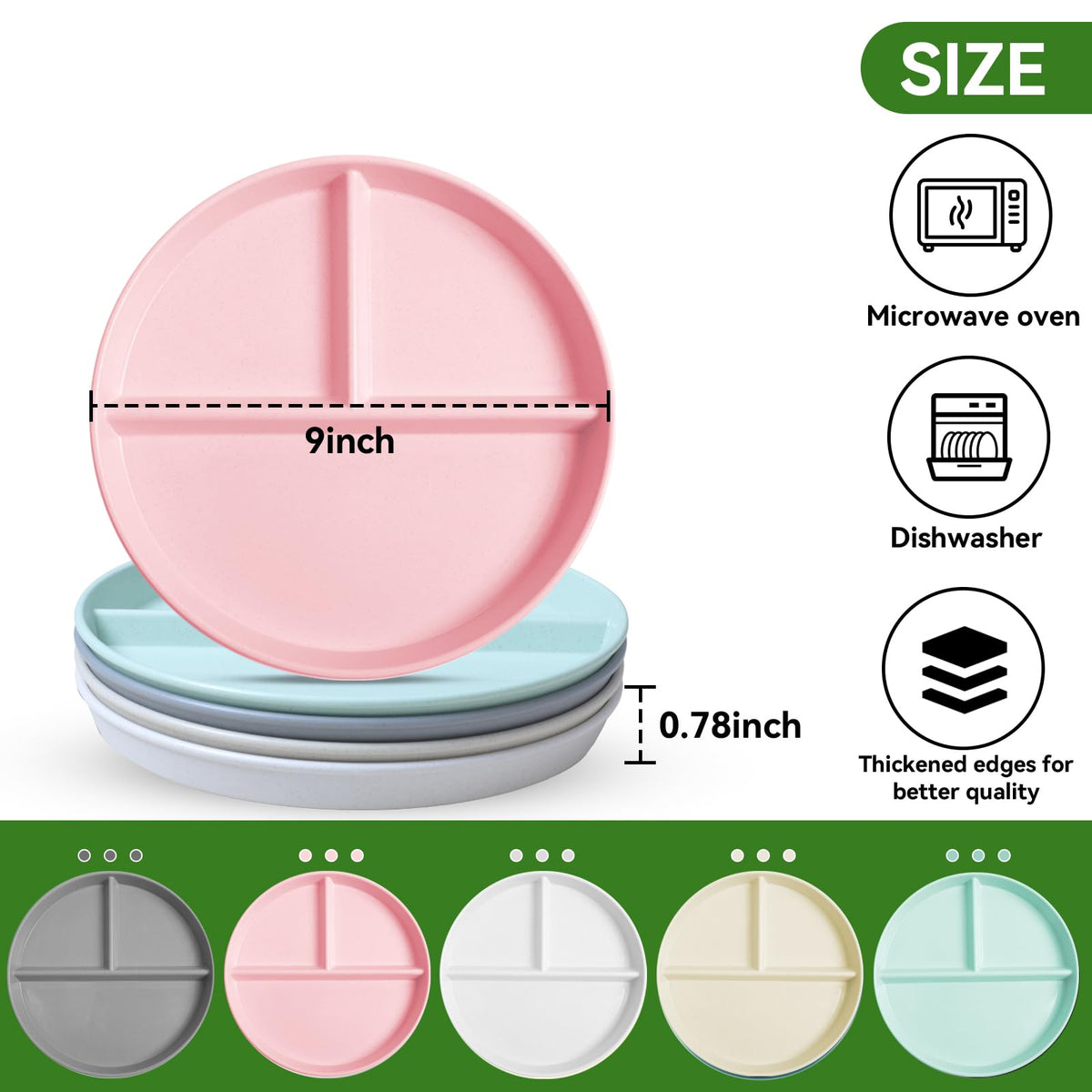 WAYGYMBBD 9-inch microwave-safe plate for quick reheating