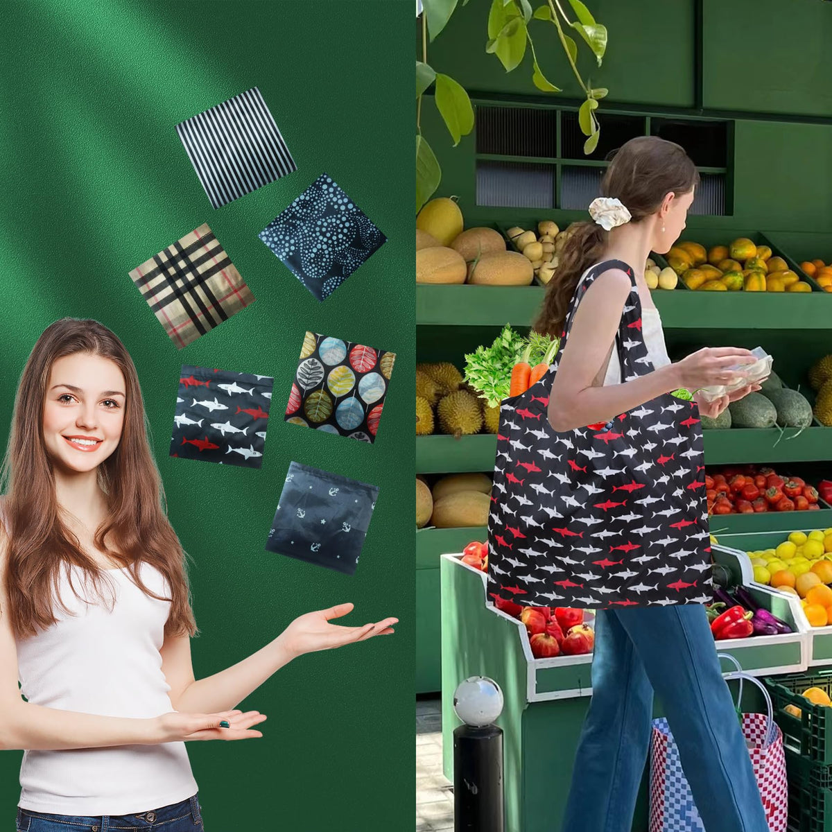 WAYRUIGD bags are machine washable for easy cleaning after shopping