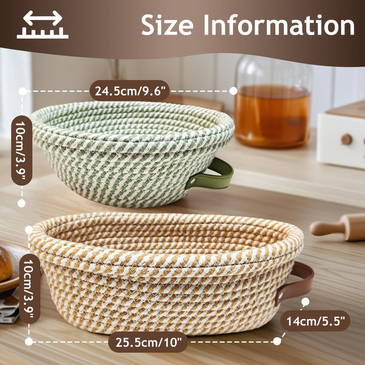 Waysse Banneton Basket proofing and storage in one container