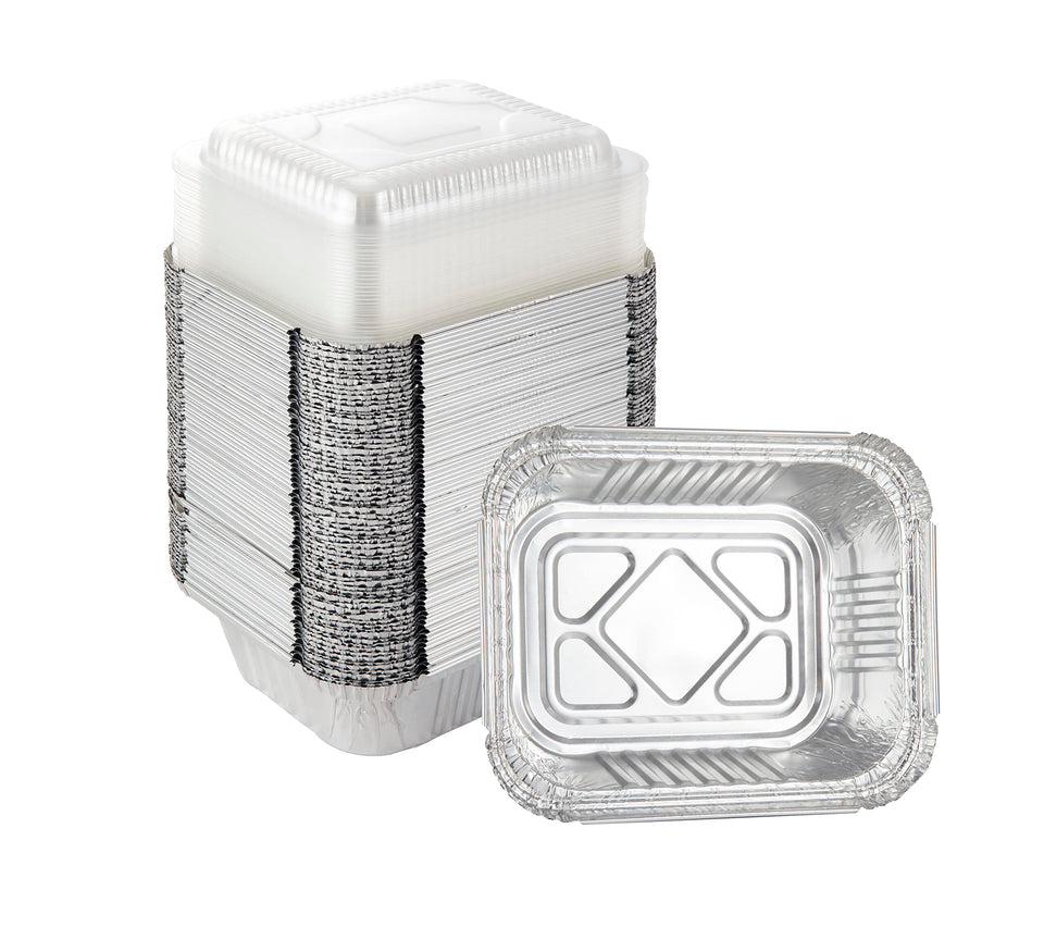Waytiffer 5.5x4.5 inch pans with clear lids for easy takeout packaging
