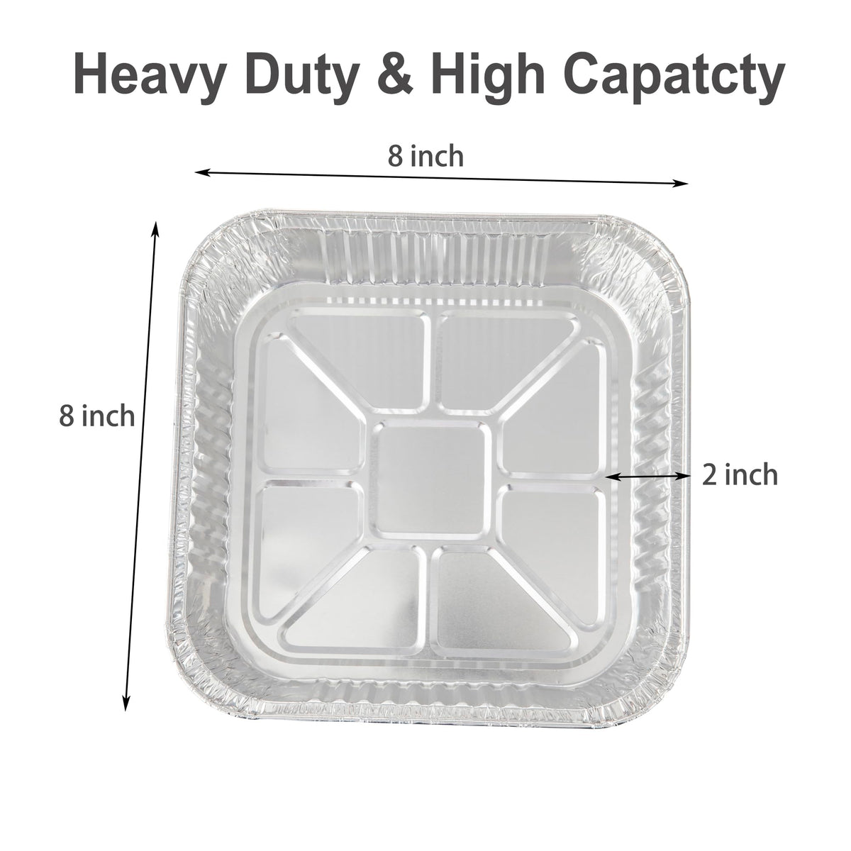 Waytiffer 8x8 pans stacked, space-saving bulk disposable bakeware.