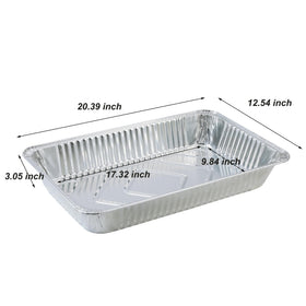 Waytiffer deep foil pan with rib walls provides sturdy transport.
