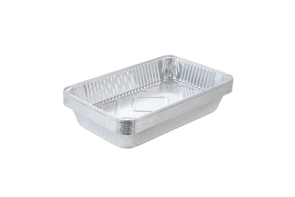 Waytiffer full-size aluminum foil pan stack shows bulk value for large batches.