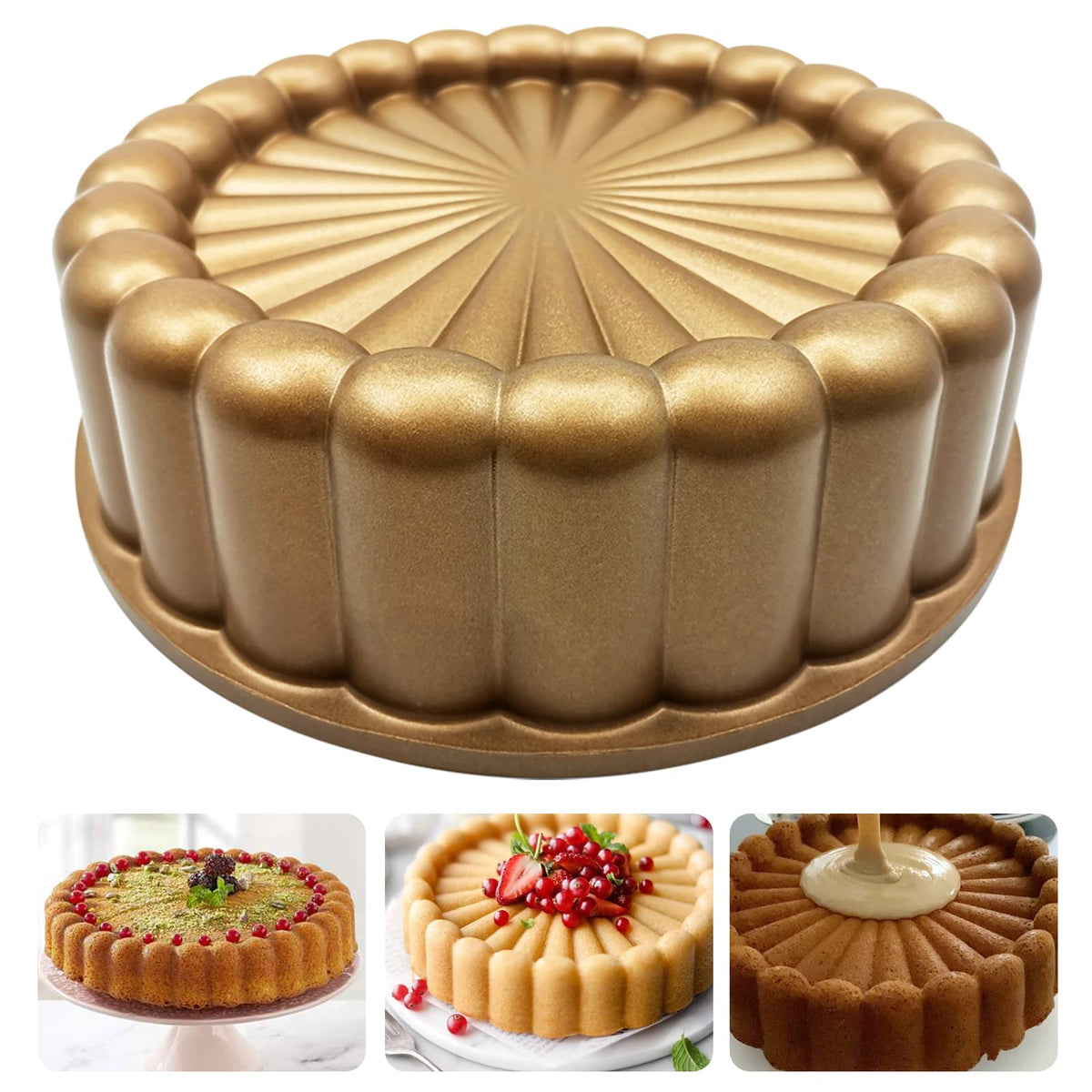 WBJKZJD Charlotte cake mold with flower shape for elegant 9-inch cakes