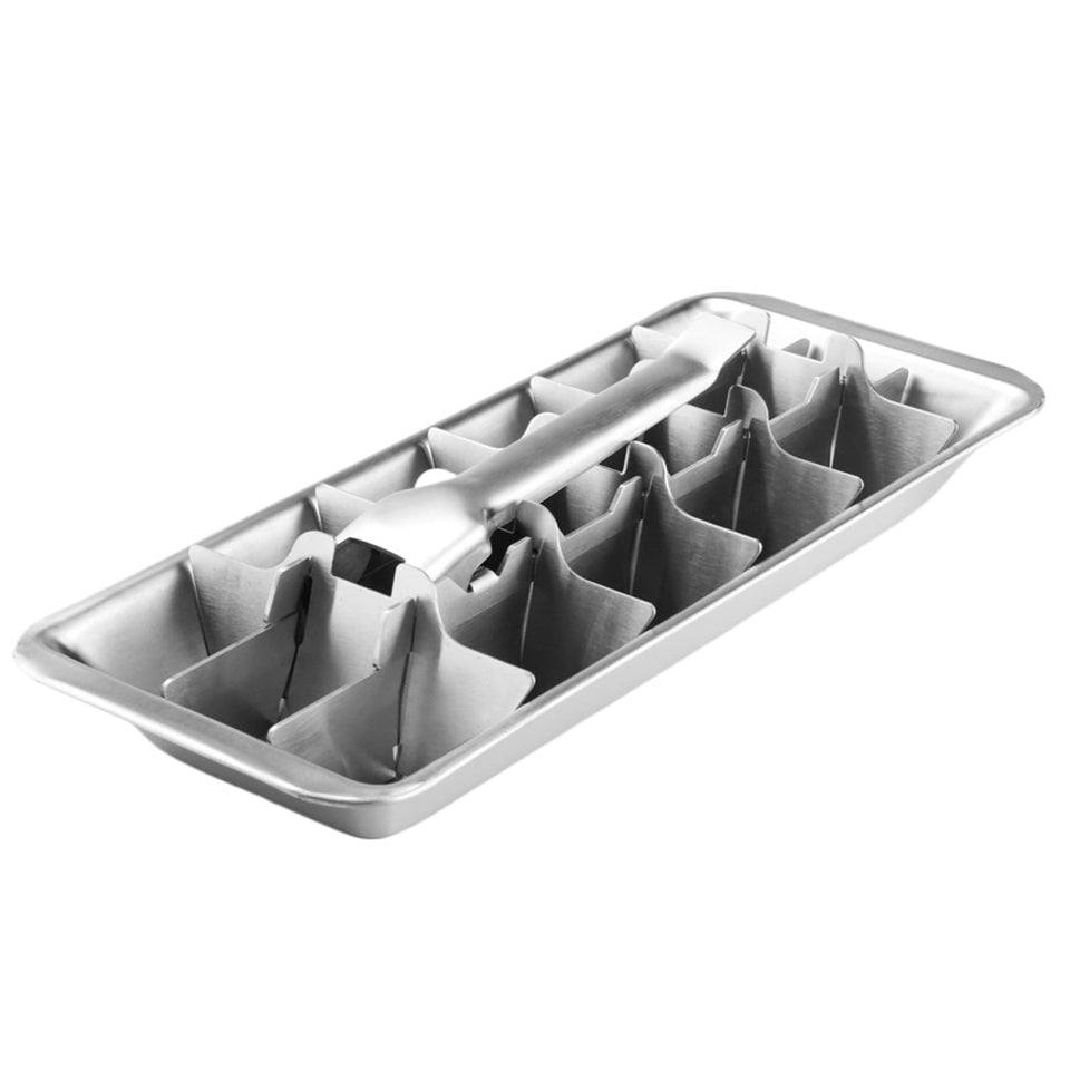 wdcfxy stainless steel ice cube tray with handle for easy release.