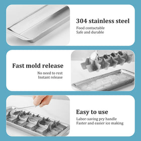 wdcfxy rust-resistant stainless steel ice tray for durable kitchen use.