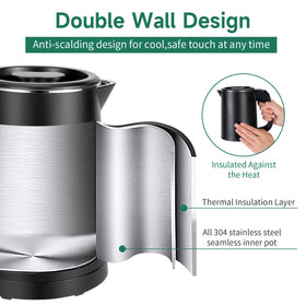Wdcme compact design travel kettle fits in luggage for easy packing.