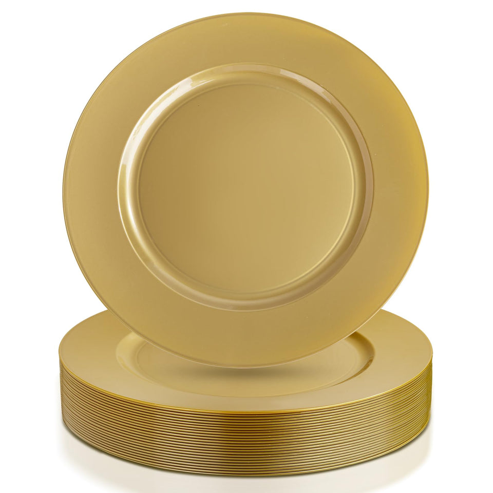 WDF 12-inch gold charger plates elevate your dinner setting for events