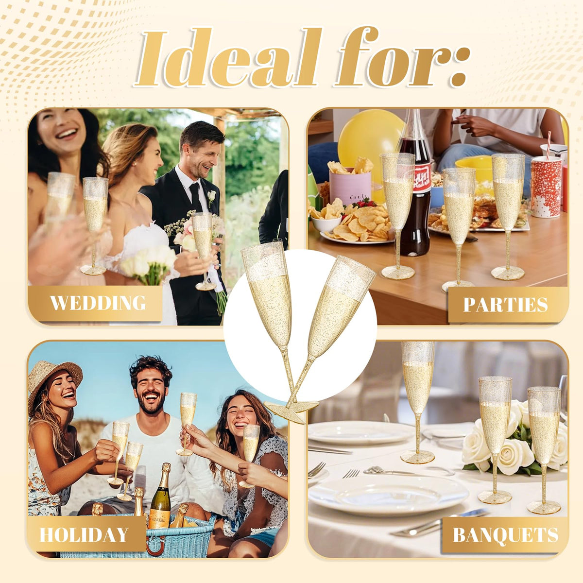 WDF versatile champagne flutes for mimosas and other sparkling drinks