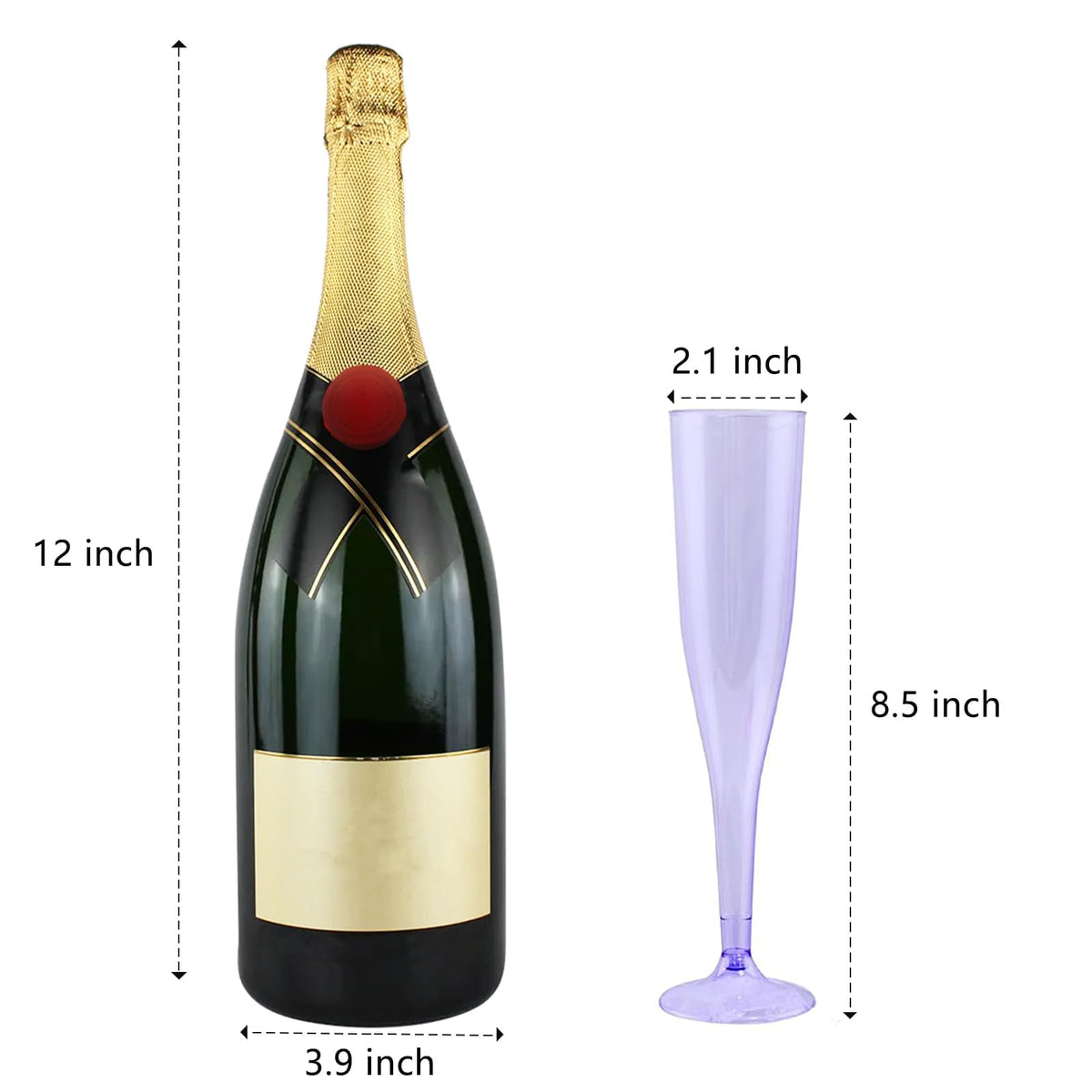 WDF pink plastic champagne flute close-up highlighting vibrant color and party-ready style.