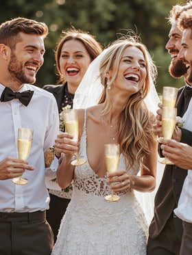 WDF wedding and bridal shower champagne glasses for classy toasts