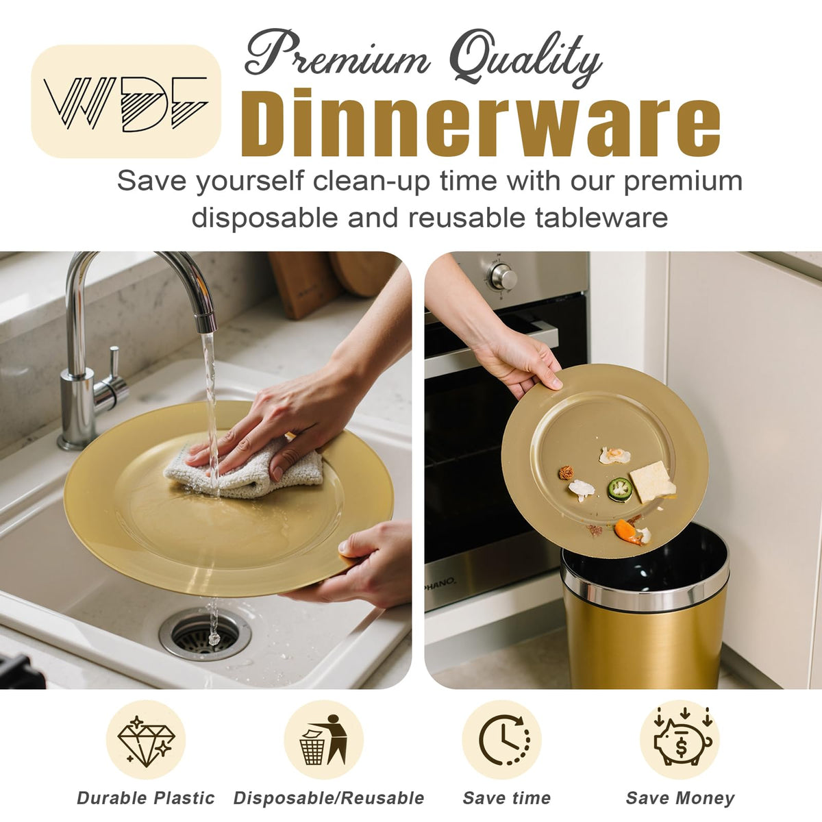 WDF wedding dinner charger plates add elegance to guest tables