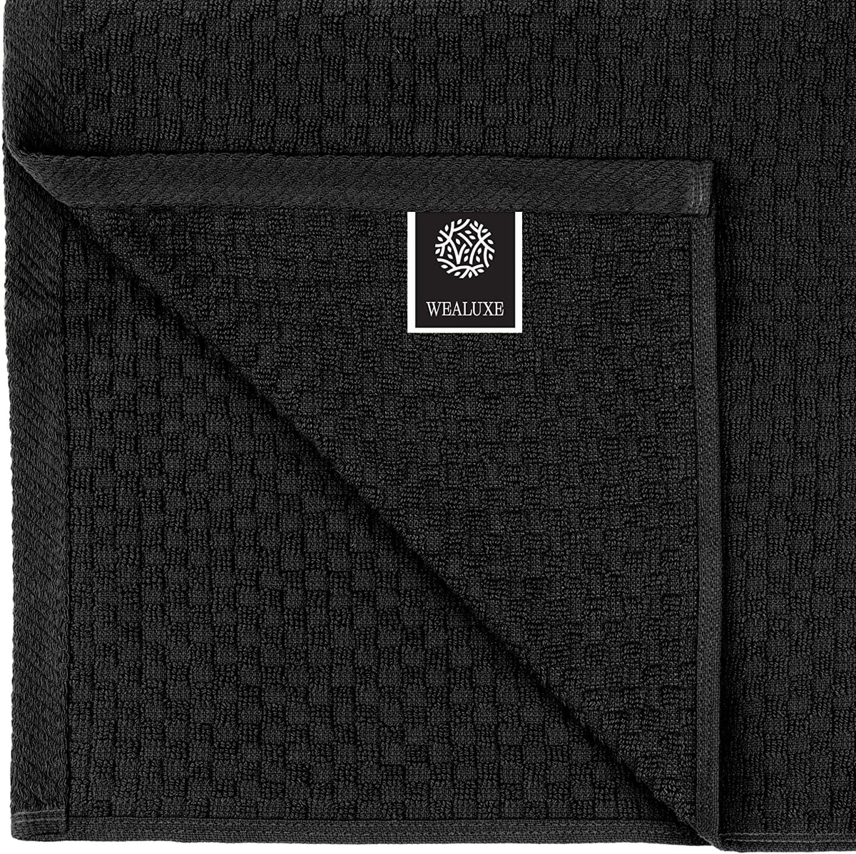 Wealuxe 12-pack kitchen towels on display, ready for daily drying and cleanup.