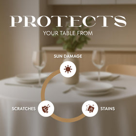 Wealuxe easy-care, machine-washable round tablecloth for busy hosts