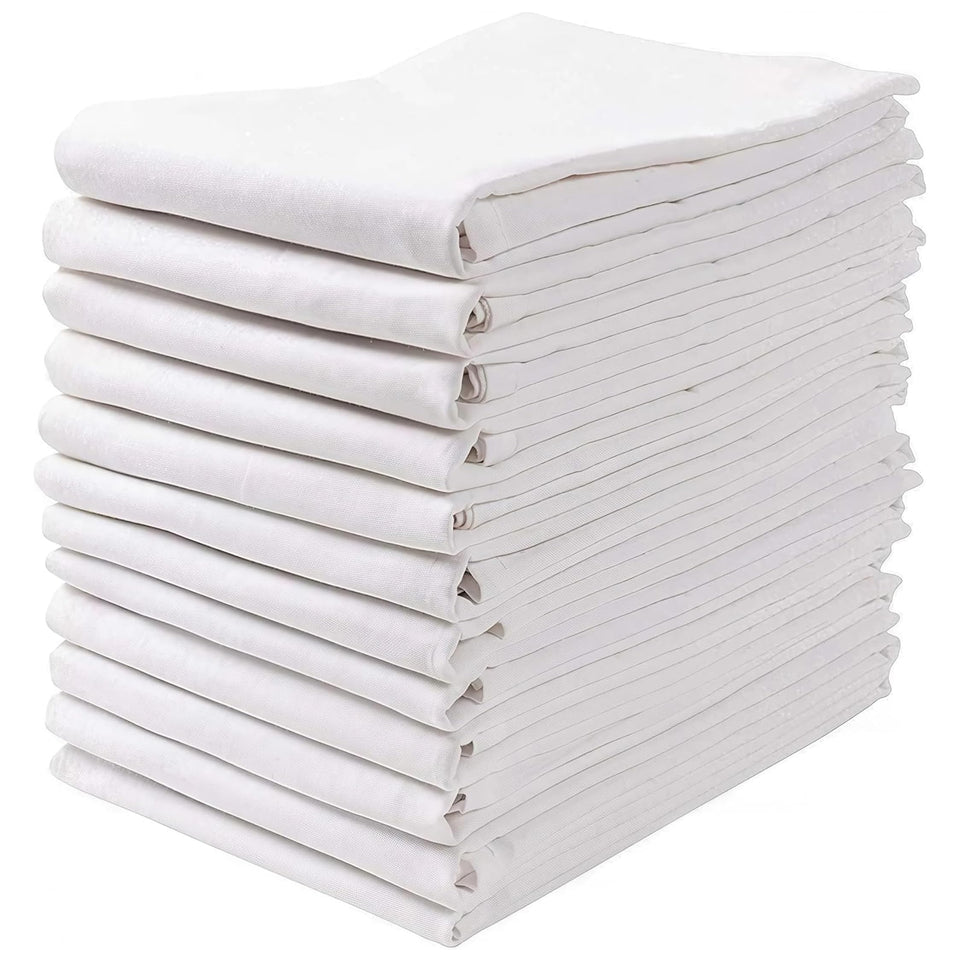 Wealuxe flour sack towels on display rack for kitchen drying