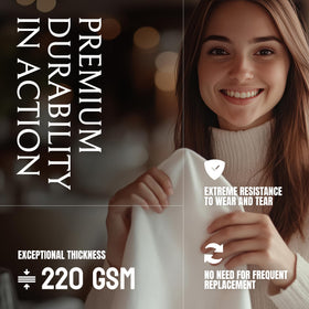 Wealuxe 24-pack napkins in 220gsm thick fabric for durability.