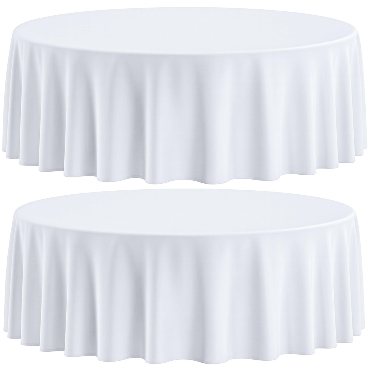 Wealuxe 90-inch white round tablecloth 2-pack for elegant events