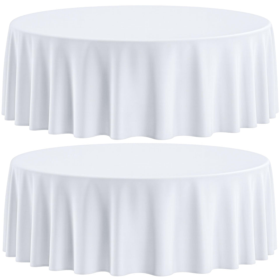 Wealuxe 90-inch white round tablecloth 2-pack for elegant events