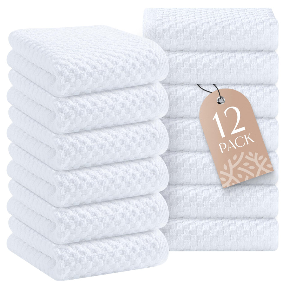 Wealuxe 12-pack super absorbent kitchen towels for quick cleanups