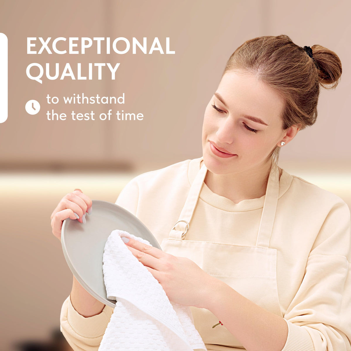 Wealuxe white 15x26 inch kitchen towel dries dishes effectively