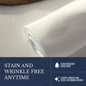 Wealuxe white napkins wrinkle-resistant fabric for easy care.