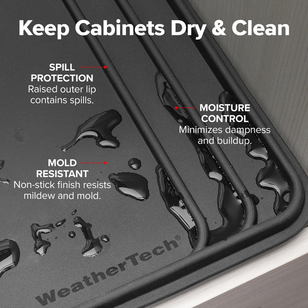 WeatherTech SinkMat trim lines enable custom fit.