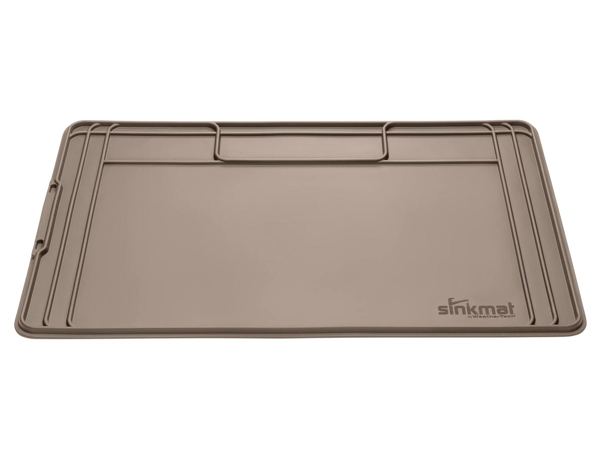 WeatherTech SinkMat under-sink protector with raised lip traps leaks.