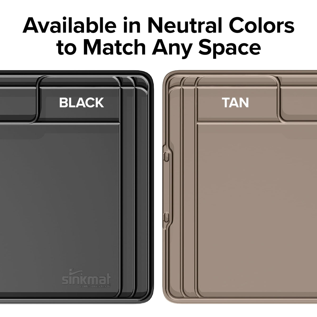 WeatherTech SinkMat measures 34-1/4 by 22-3/4 inches for standard spaces.