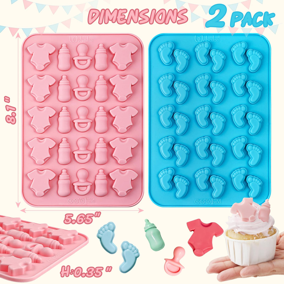 Webake baby bottle mold ideal for themed candies and gummies