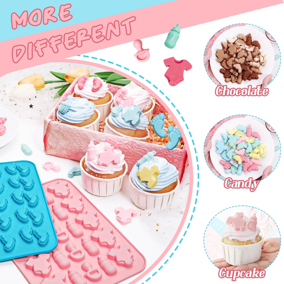 Webake baby onesie mold perfect for decorative chocolates and cupcakes
