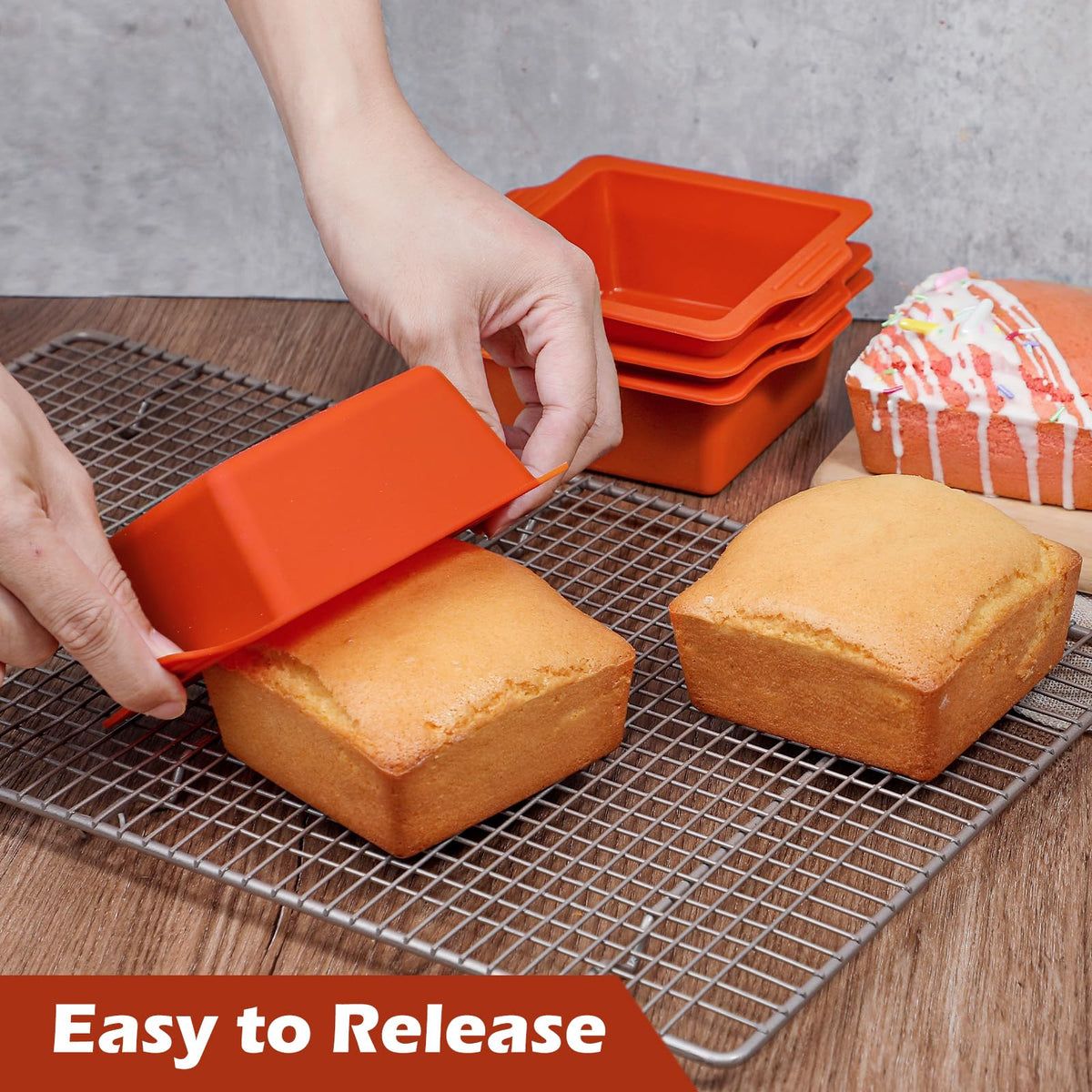 Webake food-grade silicone BPA-free pans ensure safe contact with desserts and treats.