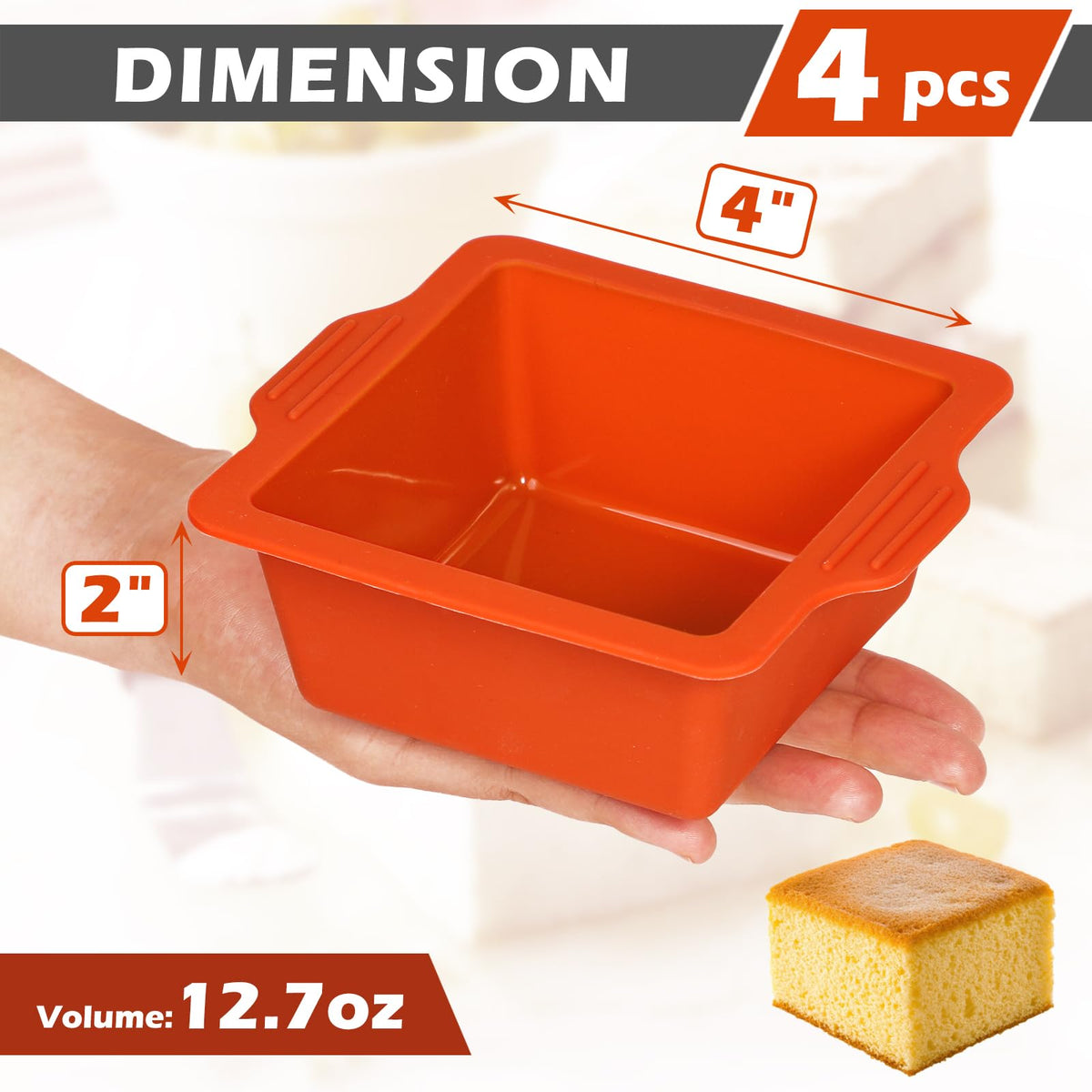Webake four-cavity pans ideal for cakes, mousse, and jelly portions.