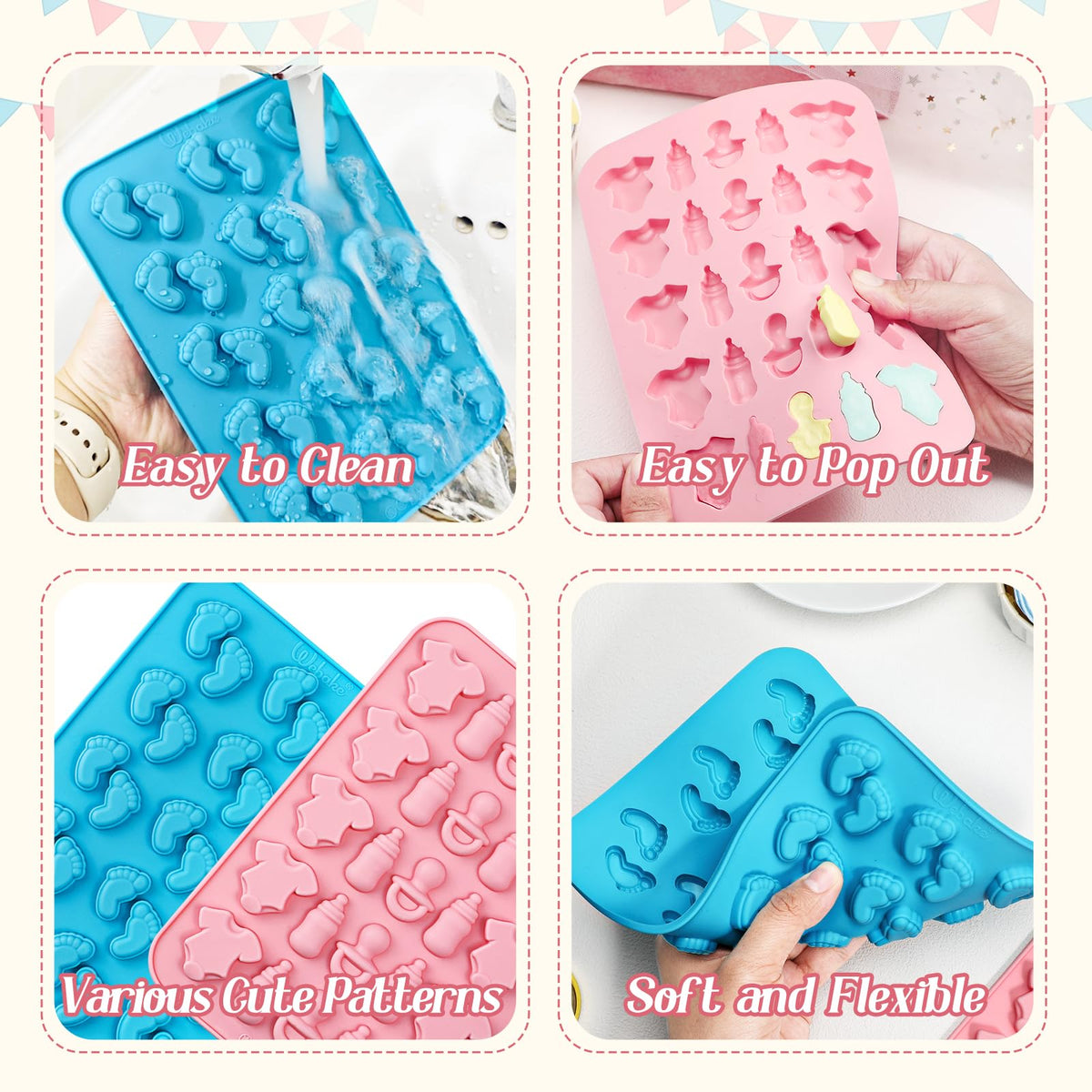 Webake chocolate candy mold suited for baby shower favors