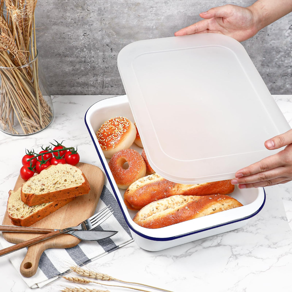 Webake enamelware 9x13 pan roasts turkey and family meals with steady heat