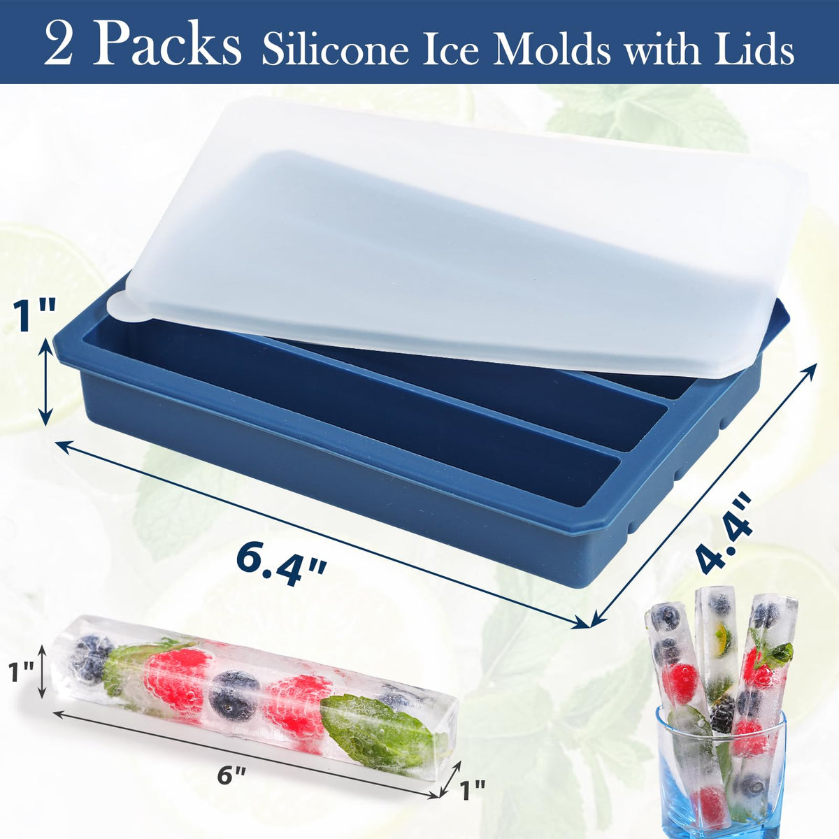 Webake long ice sticks mold creates tall cooling sticks for sports bottles