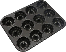Webake mini fluted tube cake pan with 12 cavities for bite-sized desserts