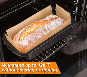 Compact storage parchment paper for quick prep and cleanup.