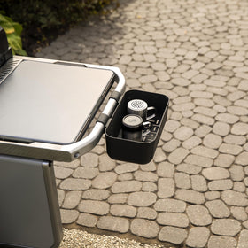 Drainage holes on the Condiment Caddy prevent pooling on the rail
