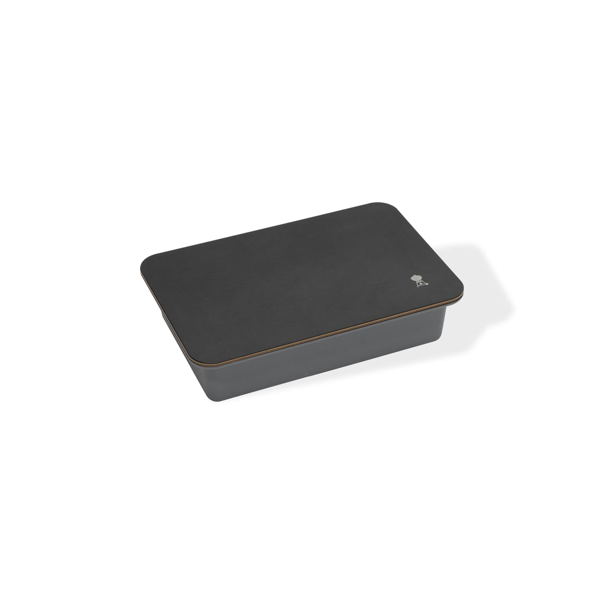 Weber Works two-sided cutting board lid with juice groove for clean prep.