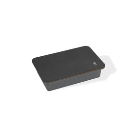 Weber Works two-sided cutting board lid with juice groove for clean prep.