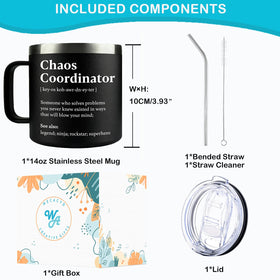 WECACYD Chaos Coordinator on an office desk with sleek black finish.