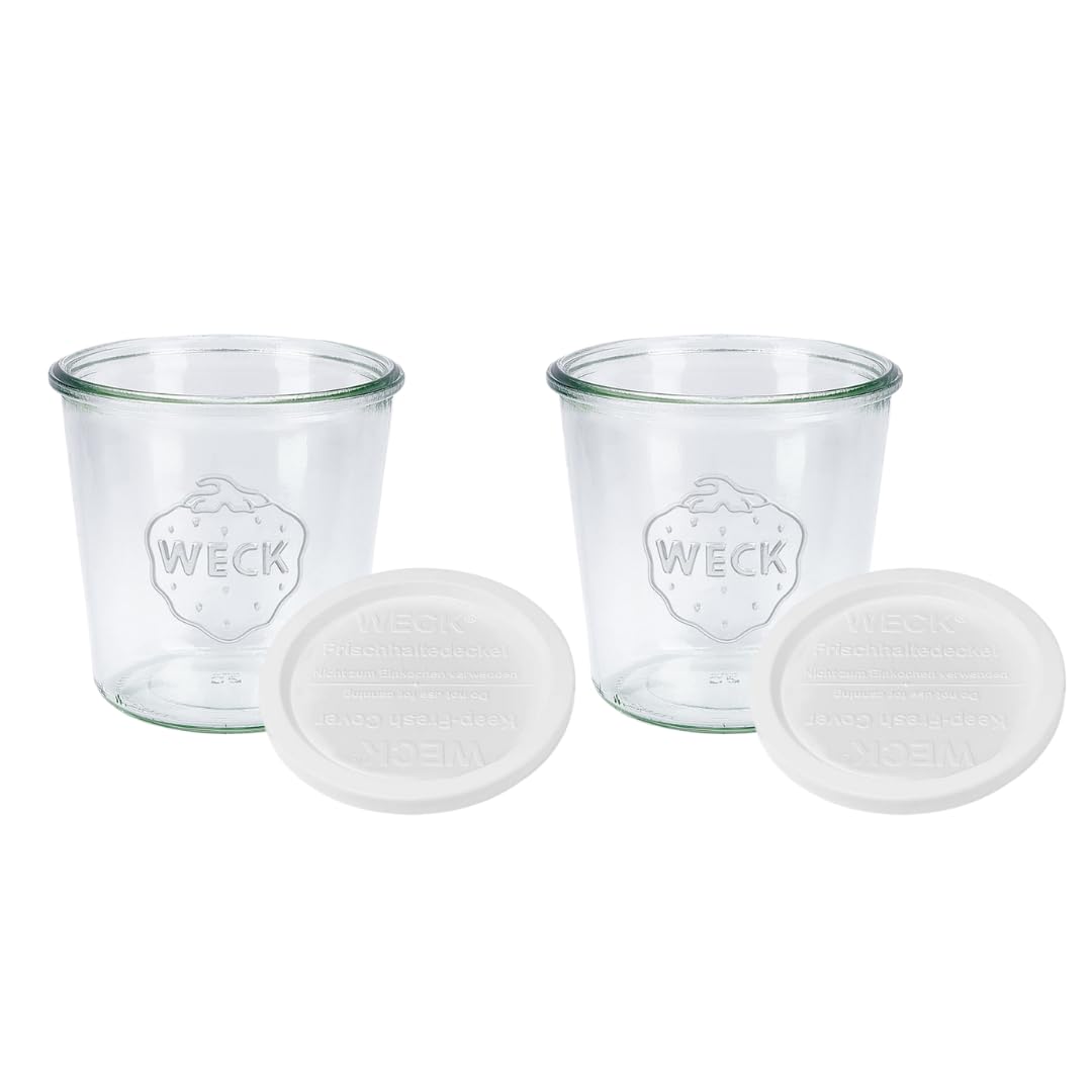 WECK 742 tulip half-liter jar with keep fresh lid for elegant, space-saving pantry storage.