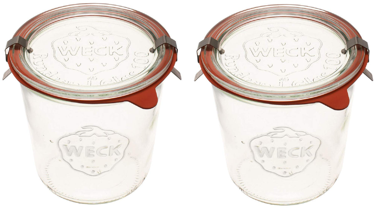 WECK 742 tulip jar set with lids for durable storage