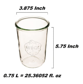 Weck 743 glass lid shown for airtight sealing and reusable design.
