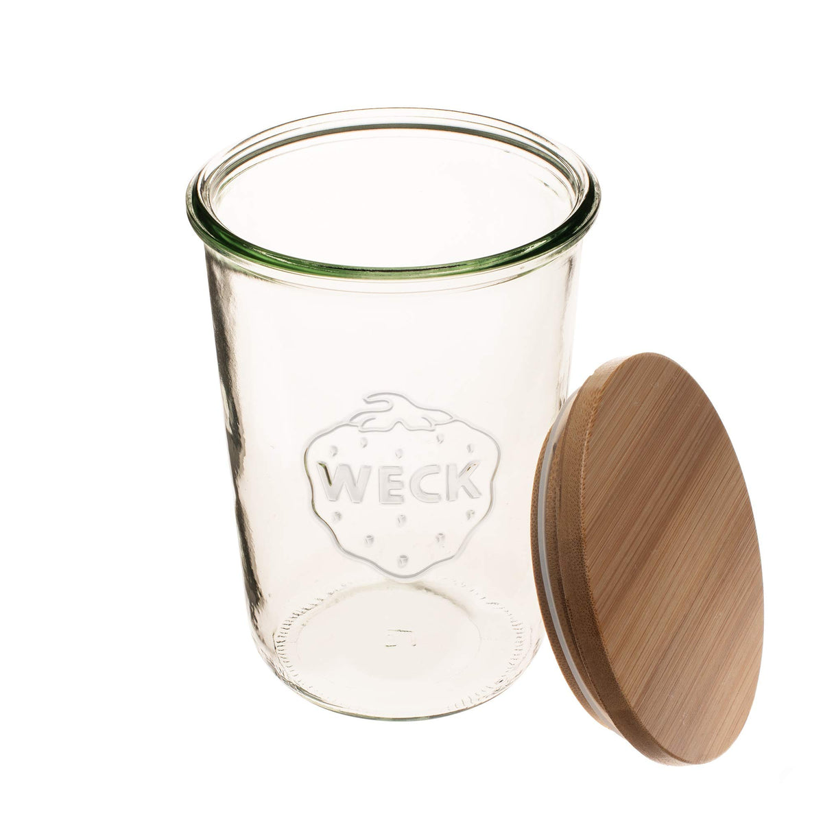 Weck jar for fermenting, highlighting airtight freshness.