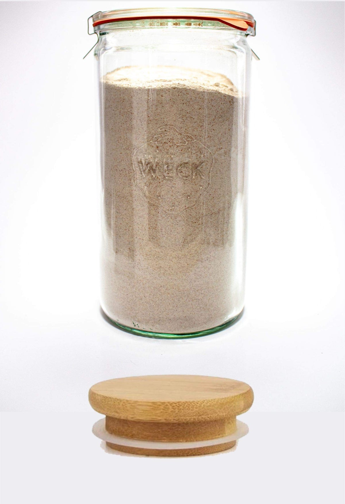 Weck Jar 974 beautiful silhouette enhances shelf appeal